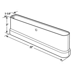 Pilaster Shoe Kit 22 in. x 1-1/4 in. x 3 in. Height, Stainless Steel, Oval End (Single Pack)