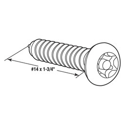 T-27 Pan Head Screw with Pin, #14 x 1-3/4 in., Stainless Steel (100 Pack)