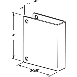 Cover Plate, Square Edge, Stainless Steel, Corner Holes Only (Single Pack)