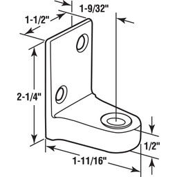 Top Pivot Hinge, Flat Back with Fasteners, Stainless Steel (Single Pack)