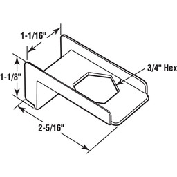 Top Hinge Door Insert, 1 in. Thick Doors, Chrome Plated (Single Pack)