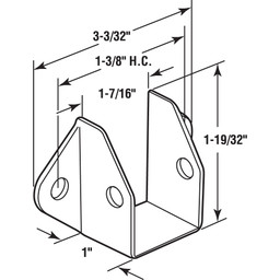Headrail Bracket, For 1-1/4 in., Zinc Alloy, Chrome Plated with Fasteners (Single Pack)