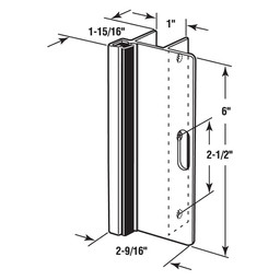Strike and Keeper, 1-in. X 6-in., Inswing, Extruded Aluminum, Clear Anodized, Inswing (Single Pack)
