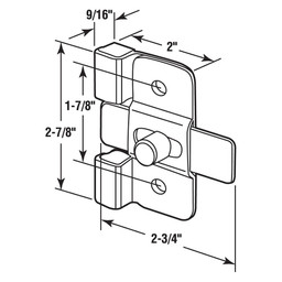 Latch and Strike Combo Kit, 1-7/8 in., Satin Stainless Steel, Fasteners (Single Pack)