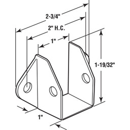 Headrail Bracket, For 1 in. Rails, Zinc Alloy, Chrome Plated, Fasteners (Single Pack)
