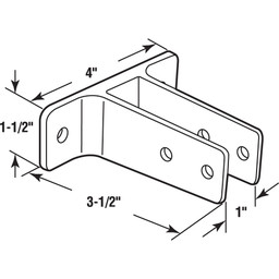 656-6446 |  Two Ear Wall Bracket, For 1 in. Panels, Zinc Alloy, Chrome Plated (Single Pack)