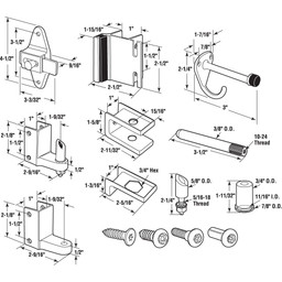 Door Kit, 1 in. Door and 1 in. Pilaster, Zamak, Chrome Plated, Inswing (1 Kit)