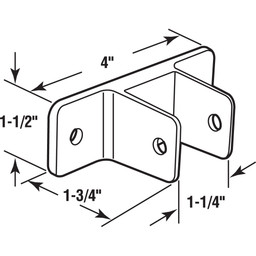 Two Ear Wall Bracket, 1-1/4 in., Mini, with T-27 Fasteners, Chrome Finish (1 Set)