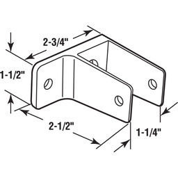 One Ear Wall Bracket, For 1-1/4 in. Panels, Zinc Alloy, Chrome Plated Finish (Single Pack)