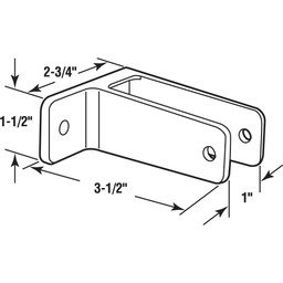 One Ear Wall Bracket for 1 in. Thick, Panels, Zinc Alloy, Chrome Finish (Single Pack)