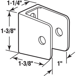 U-bracket, For 1 in. Panels, Zinc Alloy, Chrome Plated Finish (Single Pack)