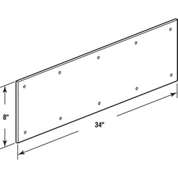Kick Plate, 8 in. x 34 in., Satin Nickel, Aluminum (Single Pack)