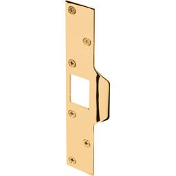 Maximum Security Latch Strike, 1-1/4 in. x 7-7/8 in., Steel, Brass (Single Pack)