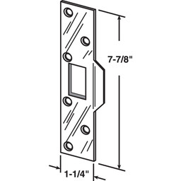 Maximum Security Latch Strike, 1-1/4 in. x 7-7/8 in., Steel, Brass (Single Pack)