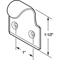 Sash Lift, 1 in. Hole Centers, Steel, Brass Finish (2 Pack)
