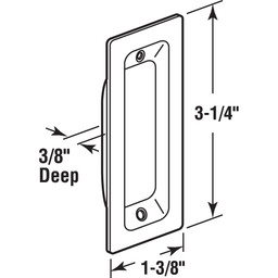 Brass Plated, Oblong Closet Door Pull Handle (2 Pack)