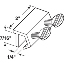Sliding Door Lock, Double Screws, Aluminum
