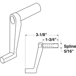 Window Handle, 1-3/4 in. Stem, Diecast (2 Pack)