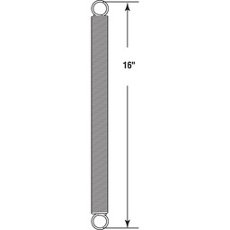 Extension Spring, Spring Steel Construction, Nickel-Plated Finish, 0.105 GA x 1-1/8 in. x 16 in., Closed Single Loop (Single Pack)