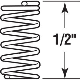 Compression Springs, 1/4 inch x 1/2 inch x .35 Wire Diameter, Spring Steel, Pack of 6