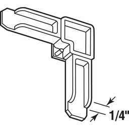 Screen Frame Corner, 1/4 in. x 3/4 in., White Plastic (50 Pack)