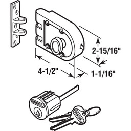 Solid Bronze Deadlock, 667F, Single Cylinder, Angle Strike