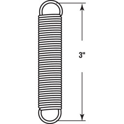 Extension Spring, 9/16 in. x 3 in., 0.054 in. Diameter, Single Loop