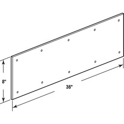 Kick Plate, 8 x 36 in., Satin Aluminum (Single Pack)