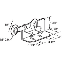 MP6531 |  Twin Pocket Door Roller, Top Mount (2 Pack)
