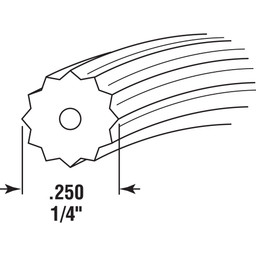 P 7604 |  Screen Retainer Vinyl Spline, .25" Round, Black, 25' per roll.