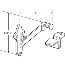Staircase Handrail Support Bracket, Diecast Zinc Construction, Bright Brass-Plated (1 Set)