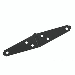 Strap Hinge, 1 in., Square Corners, Stamped Steel, Black-Painted Finish (2 Pack)