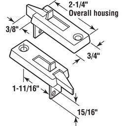 Vinyl Spring-Loaded Replacement Window Tilt Latch Pair, 1-11/16” Hole Center, Black (1 Set)