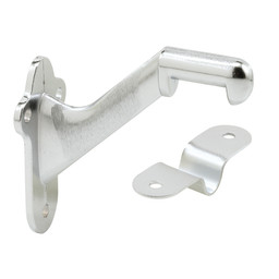 Staircase Handrail Support Bracket, Diecast Zinc Construction, Satin Finish (Single Pack)