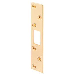 Maximum Security Deadbolt Strike, 5-7/8", Steel, Brass
