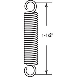 Extension Spring, Spring Steel Construction, Nickel-Plated