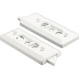 Tilt Latch Pair, White Plastic Construction, Spring-Loaded, 2-1/8 in. Hole Centers (1 Pair)
