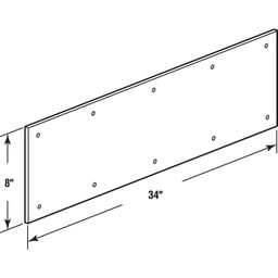 Kick Plate, 8 in. x 34 in., Brite Brass on Aluminum Door Kick Plate (Single Pack)