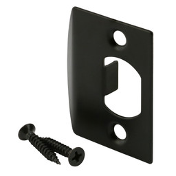 Latch Strike Plate, Matte Black Finish (2 Pack)