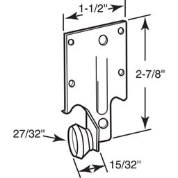 Steel Bracket Drawer Track Roller with Plastic Roller (2 Pack)