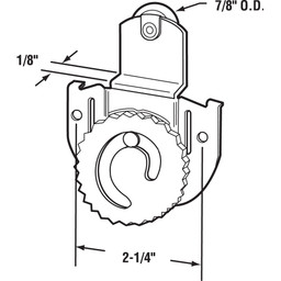 Closet Door Roller, Front, 1/8 in. Offset, 7/8 in. Nylon Wheel (2 Pack)