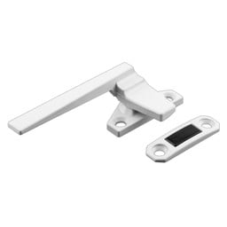 Left-Handed, White, Casement Locking Handle with Offset Base (Single Pack)