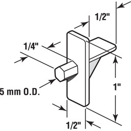 Shelf Support Pegs, 5 mm. Diameter, Plastic, Brown (12 Pack)