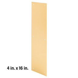Prime-Line J 4630 Aluminum Door Push Plate, 4 Inch x 16 Inch