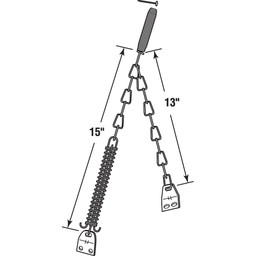 Storm Door Protector Chain & Spring, Aluminum Finish (Single Pack