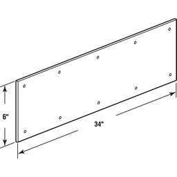 Door Kickplate, 6 in. x 34 in., Satin Nickel Aluminum (Single Pack)