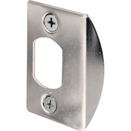 Standard Latch Strike, 1-5/8 in., Steel, Chrome Plated Finish (2 Pack)