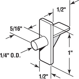 Shelf Support Pegs 1/2 in. Width X 1 in. Length X 1/4 in. Diameter Plastic Light Brown (50 Pack)