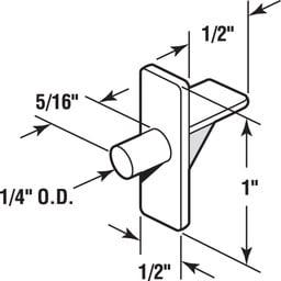 Shelf Support Pegs 1/2 in. Width X 1 in. Length X 1/4 in. Diameter Plastic Light Brown (50 Pack)