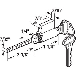 Cylinder Lock, 1-1/4 In., Schlage Shaped Keys (Single Pack)